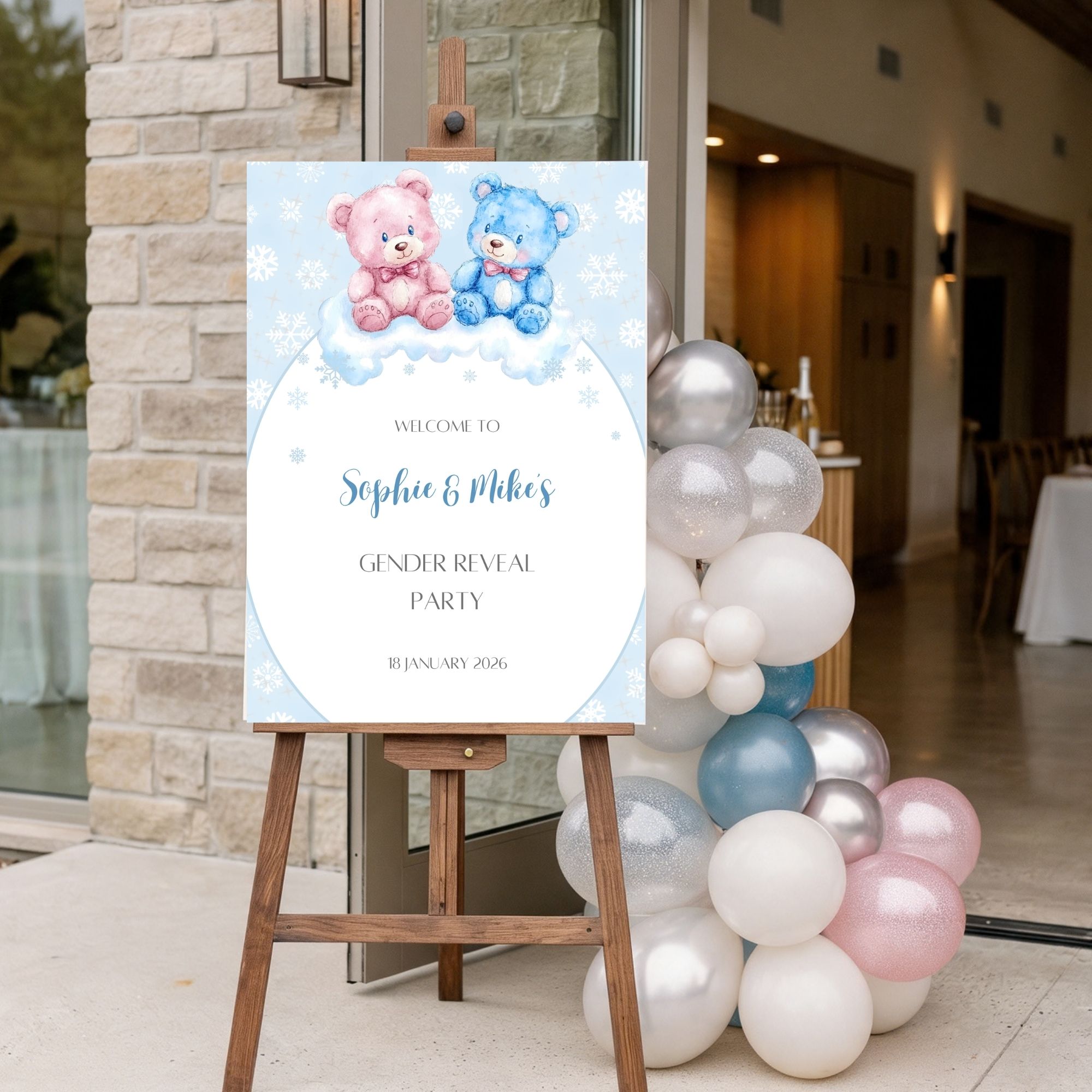 Boy Or Girl Snowflake Welcome Sign