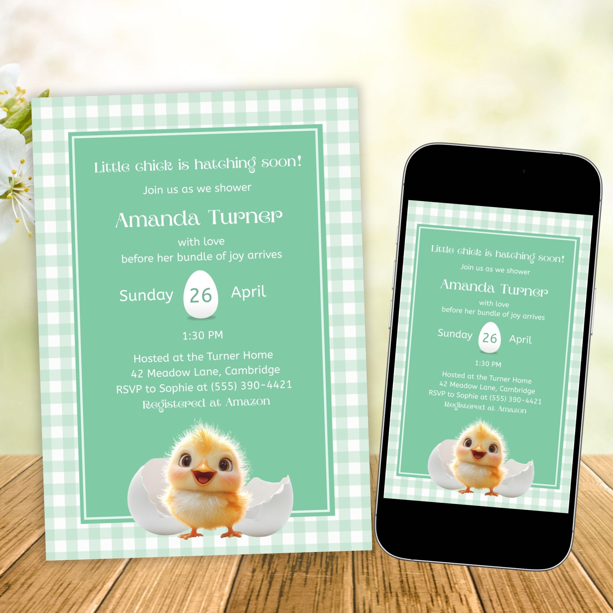 Little Chick Invitation Green