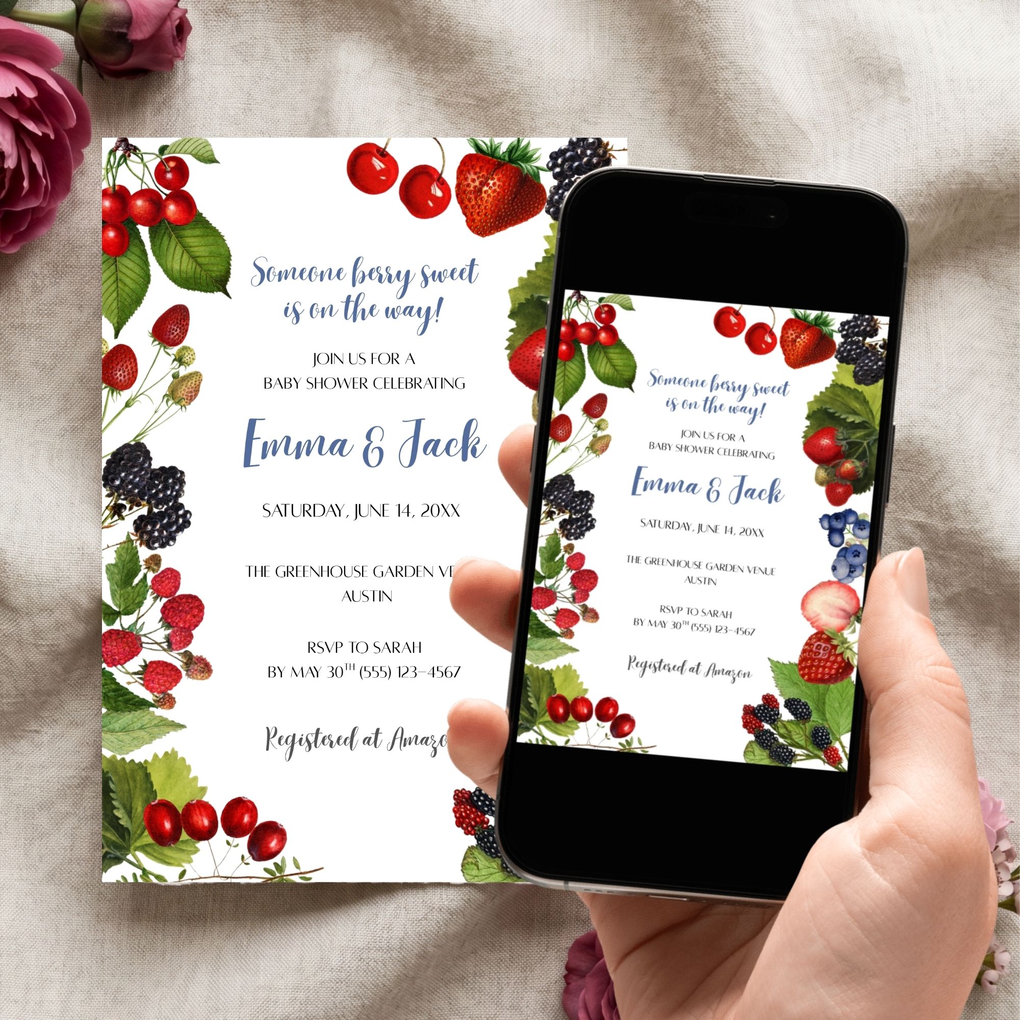 Berry Sweet Baby Shower Invitation 56