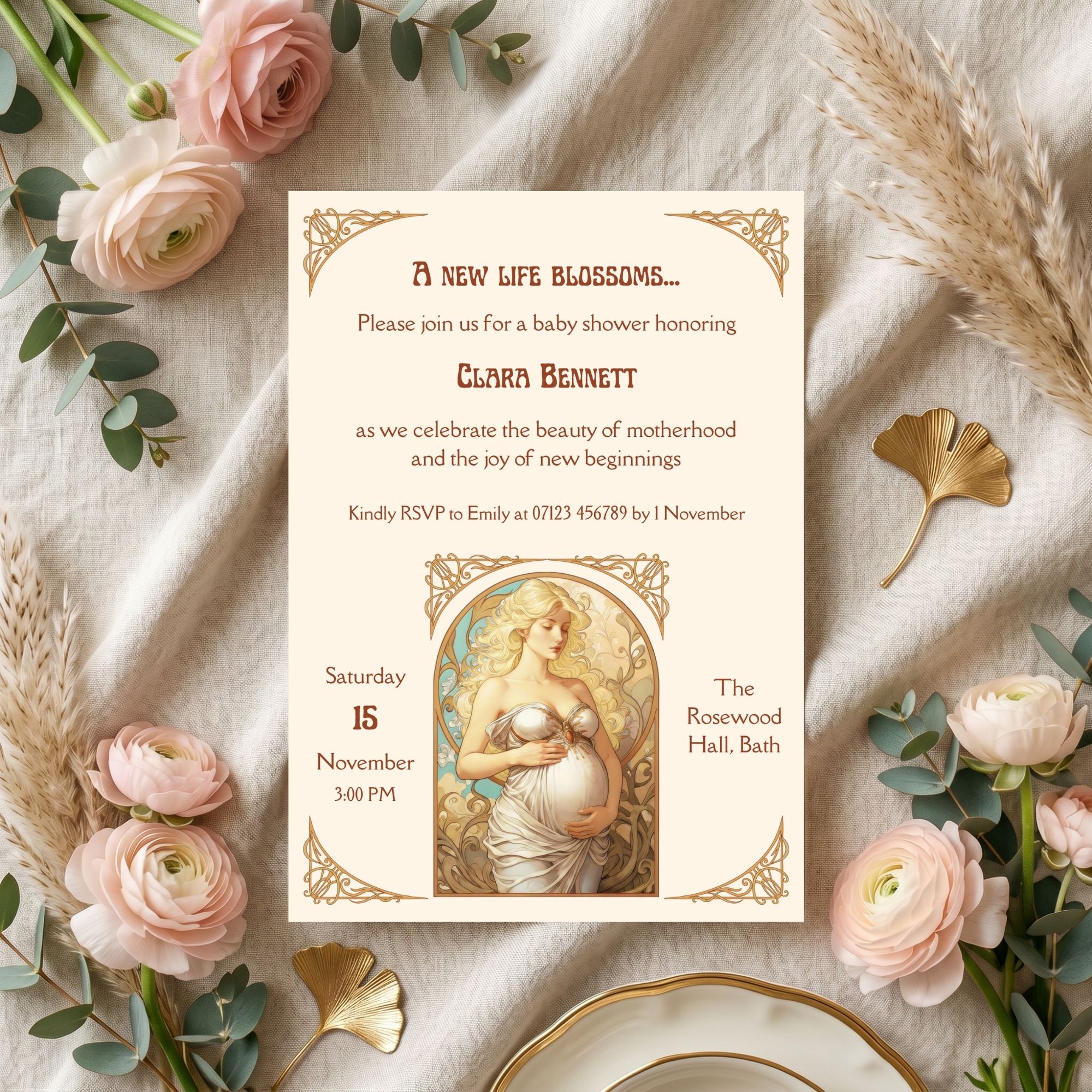 Divine Motherhood Invitation Freya