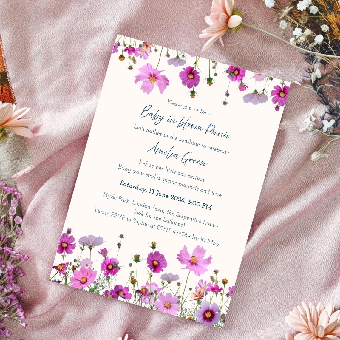 Baby In Bloom Baby Shower Invitation