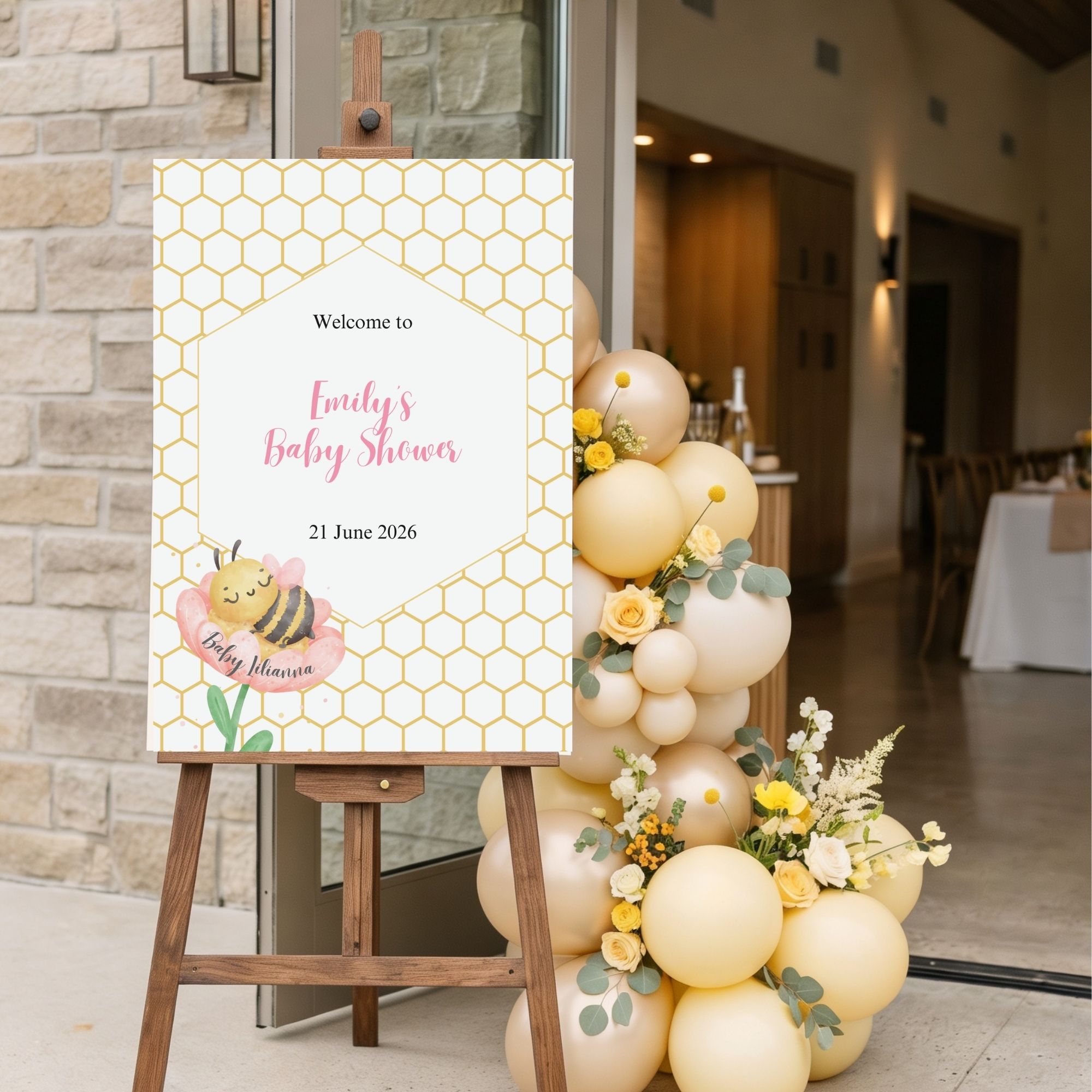 Mommy To Bee Welcome Sign Pink