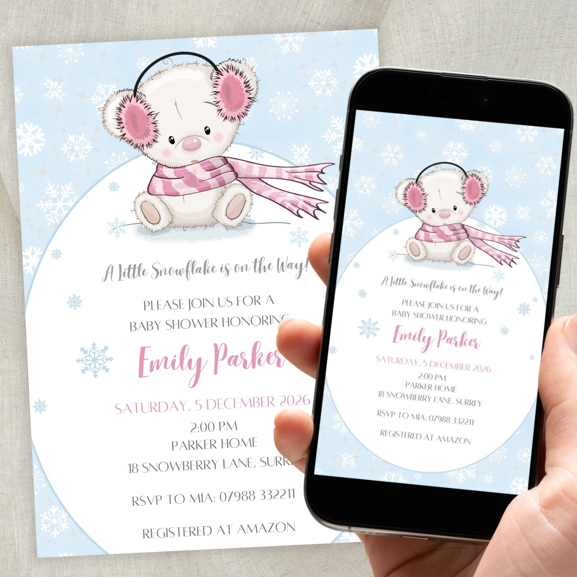 Little Snowflake Invitation Girl