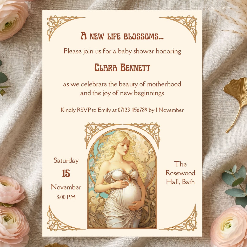 Divine Motherhood Invitation Freya