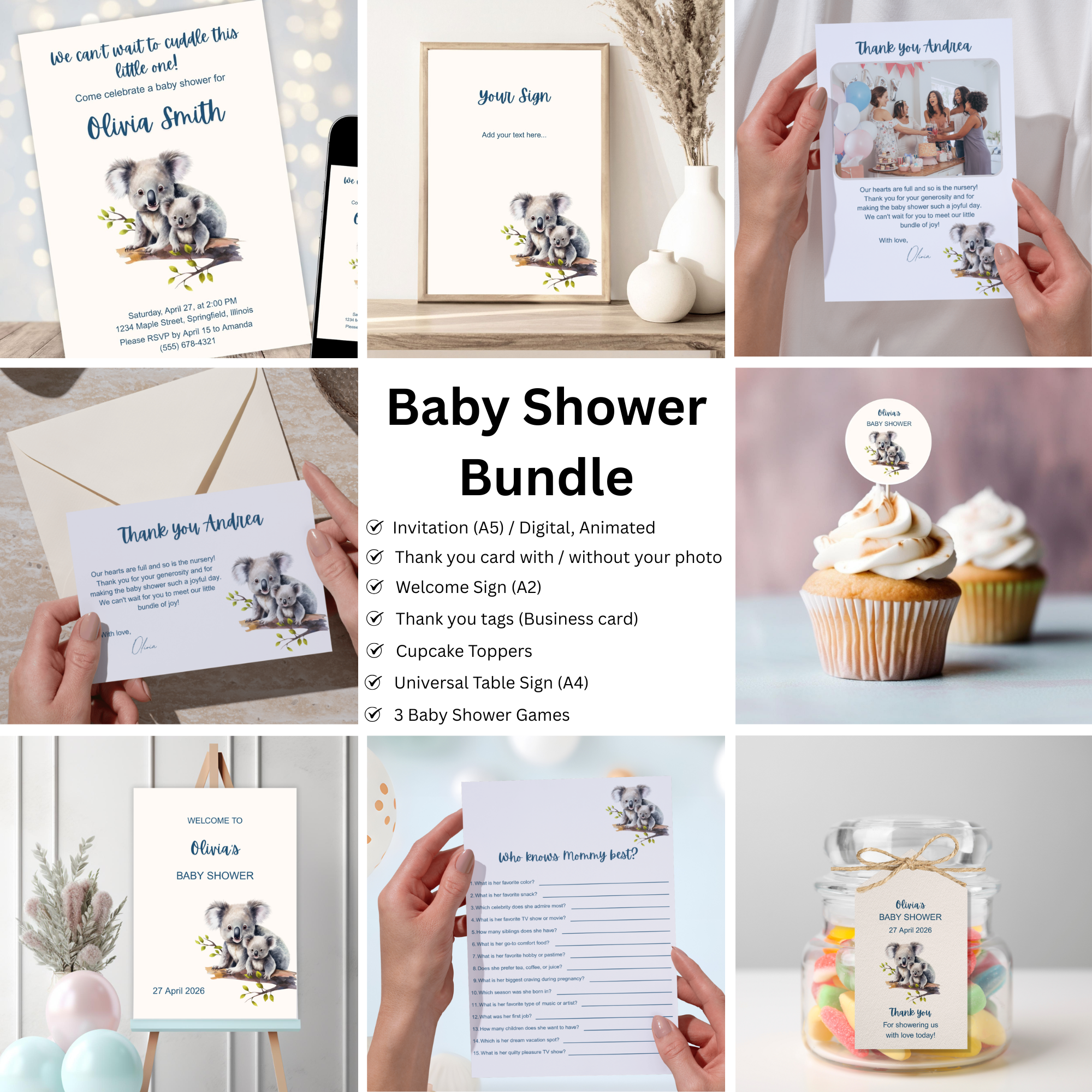 Koala Baby Shower Bundle 2