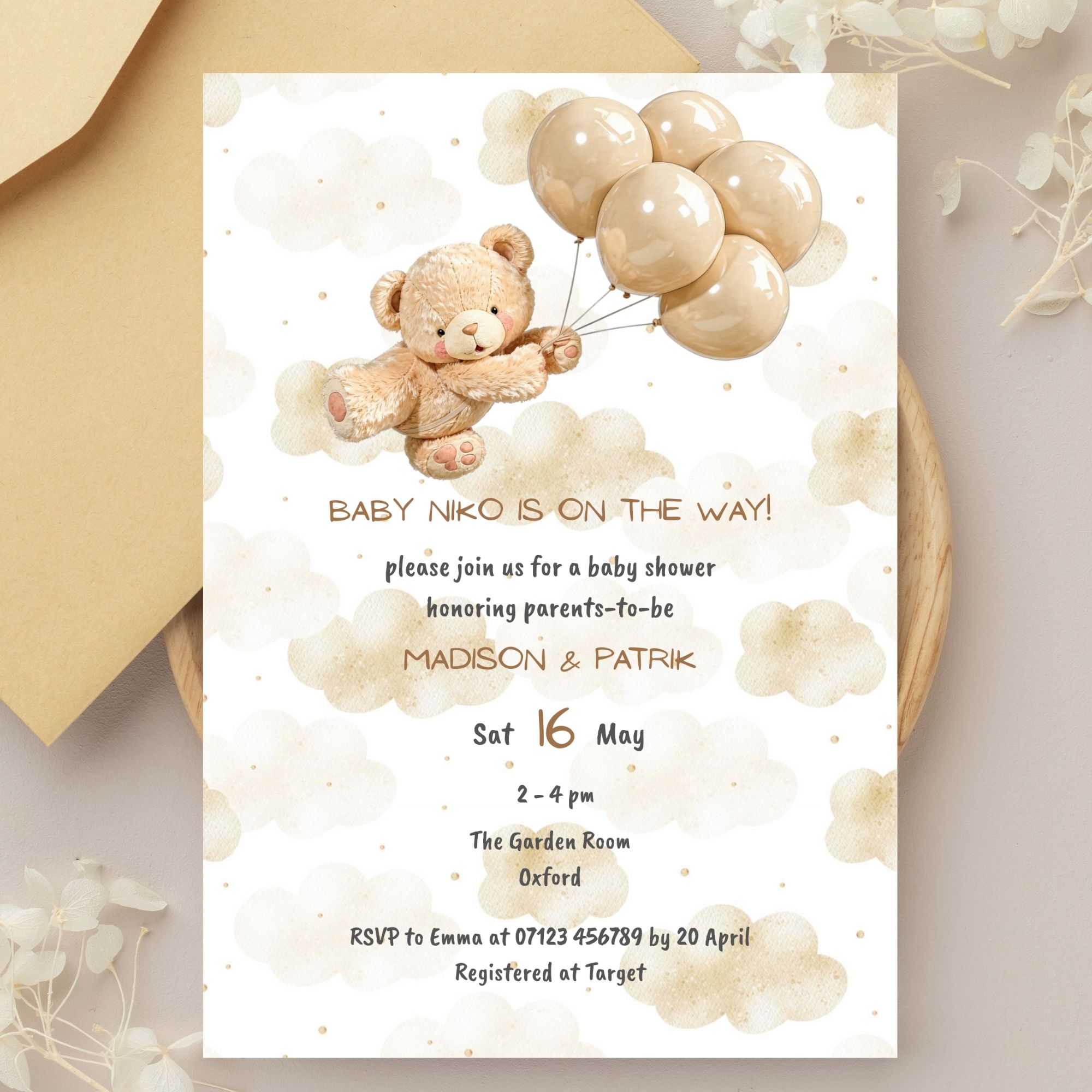 Teddy Bear Baby Shower Invitation 45