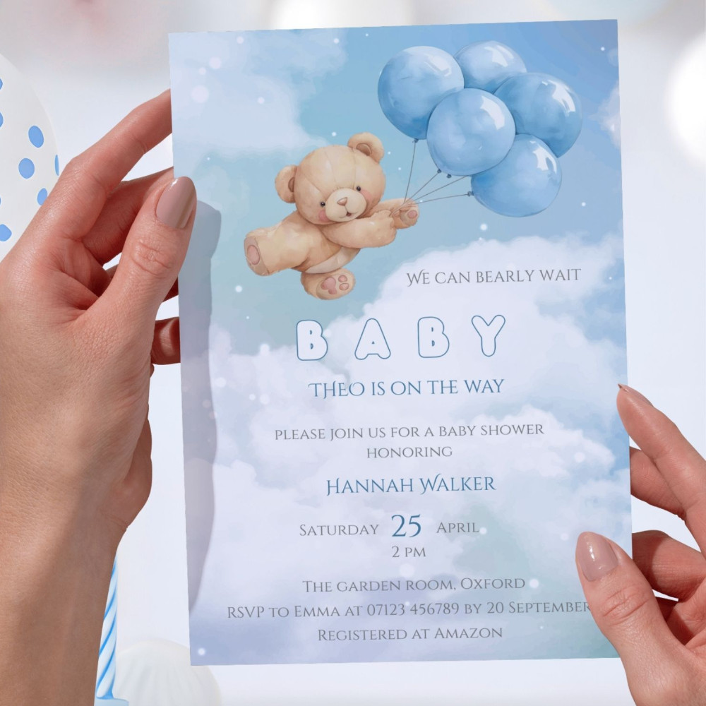 Teddy & Co. Invitation Blue-Green